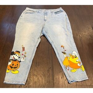 Disney Her Universe Jeans Womens 24 Mickey Donald Halloween Blue High Rise Mom
